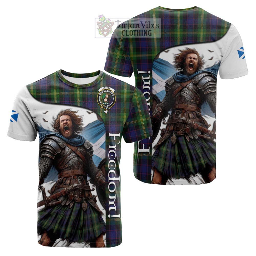 Tartan Vibes Clothing Watson Crest Tartan Cotton T-shirt Inspired by the Freedom of Scottish Warrior