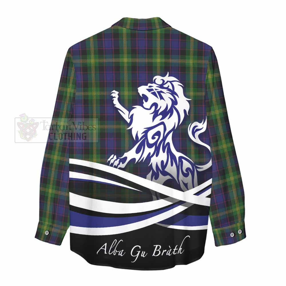 Tartan Vibes Clothing Watson Tartan Women's Casual Shirt with Alba Gu Brath Regal Lion Emblem