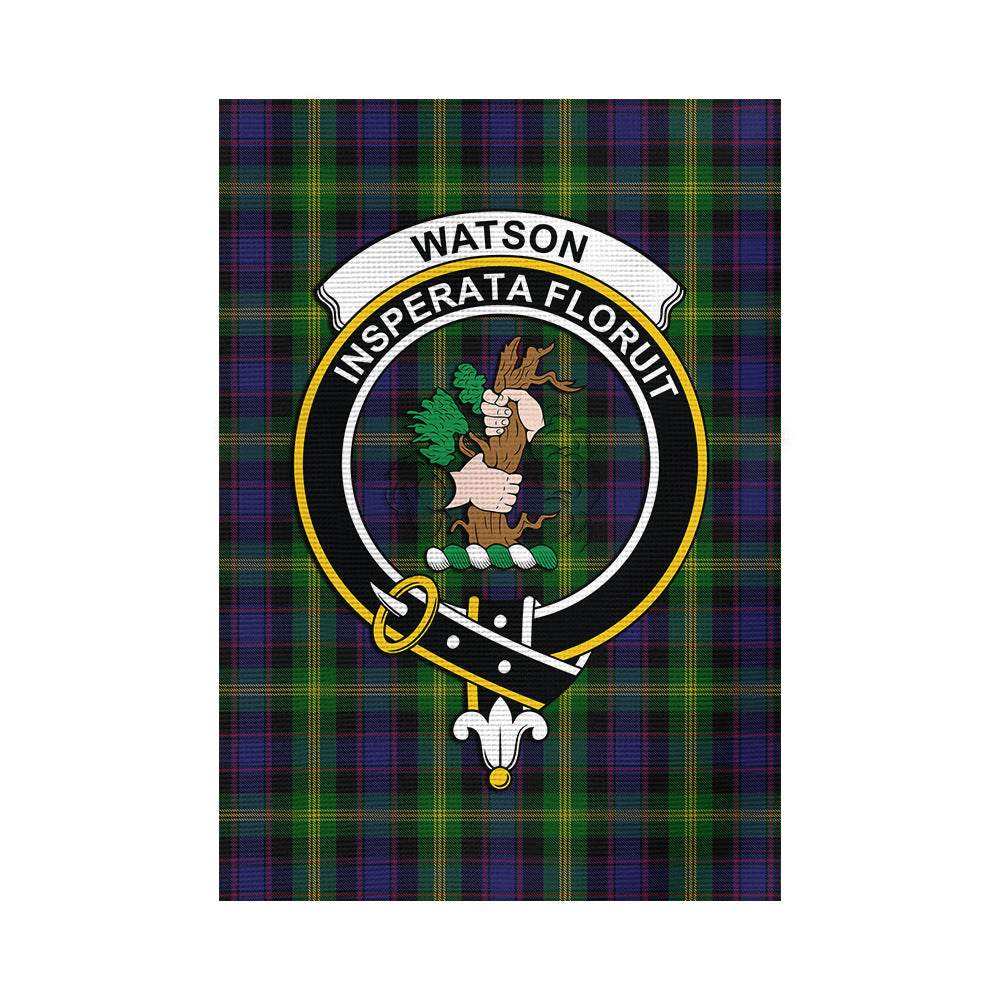 Watson Tartan Flag with Family Crest - Tartan Vibes Clothing