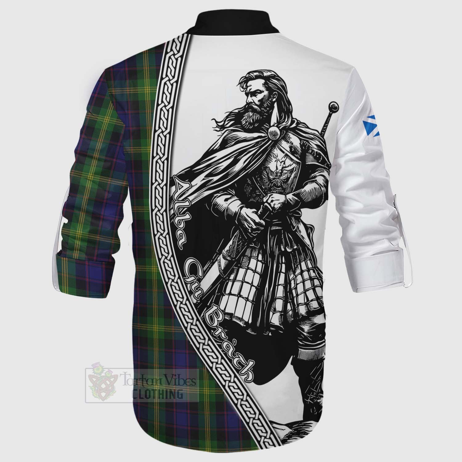 Tartan Vibes Clothing Watson Tartan Clan Crest Ghillie Kilt Shirt with Highlander Warrior Celtic Style