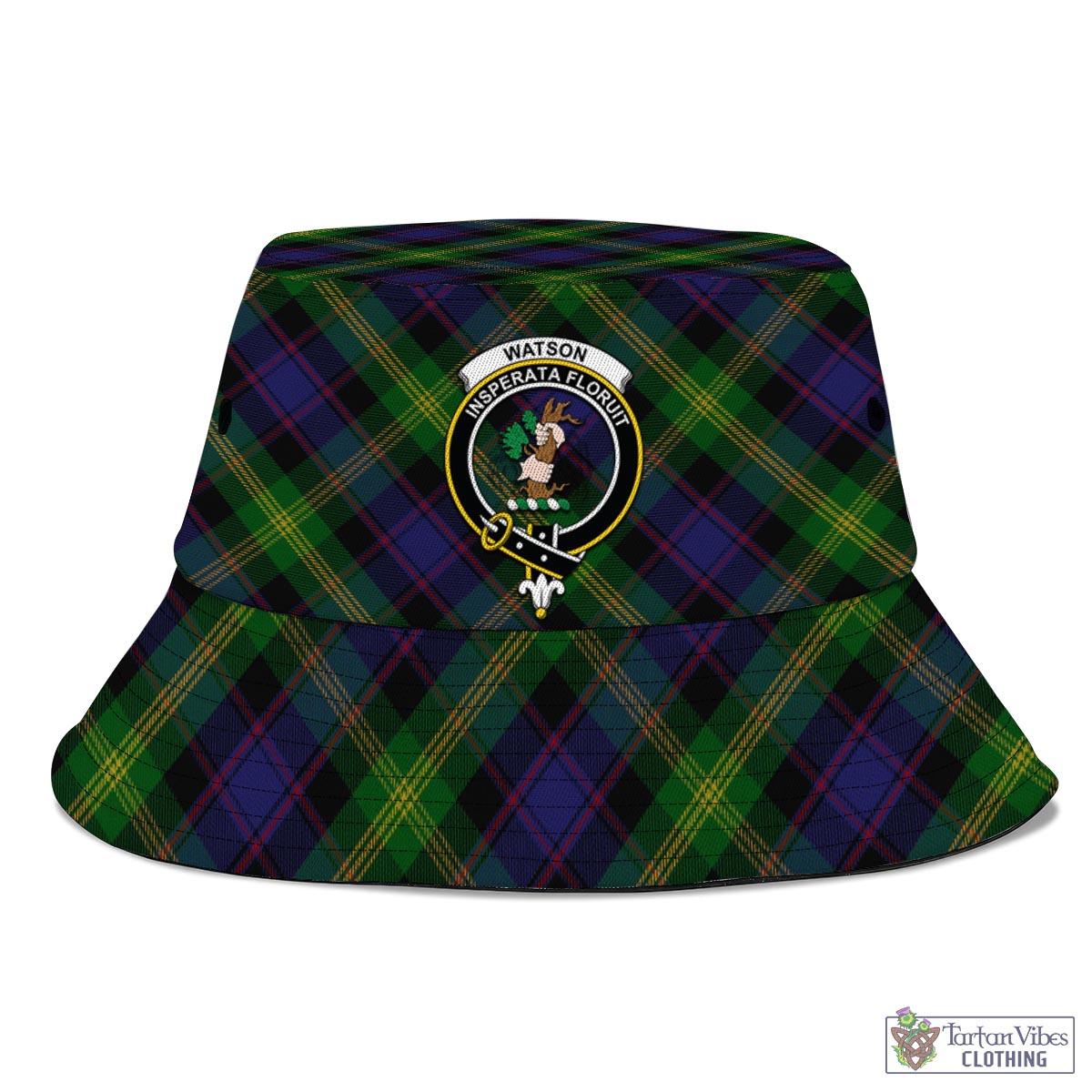 Tartan Vibes Clothing Watson Tartan Bucket Hat with Family Crest