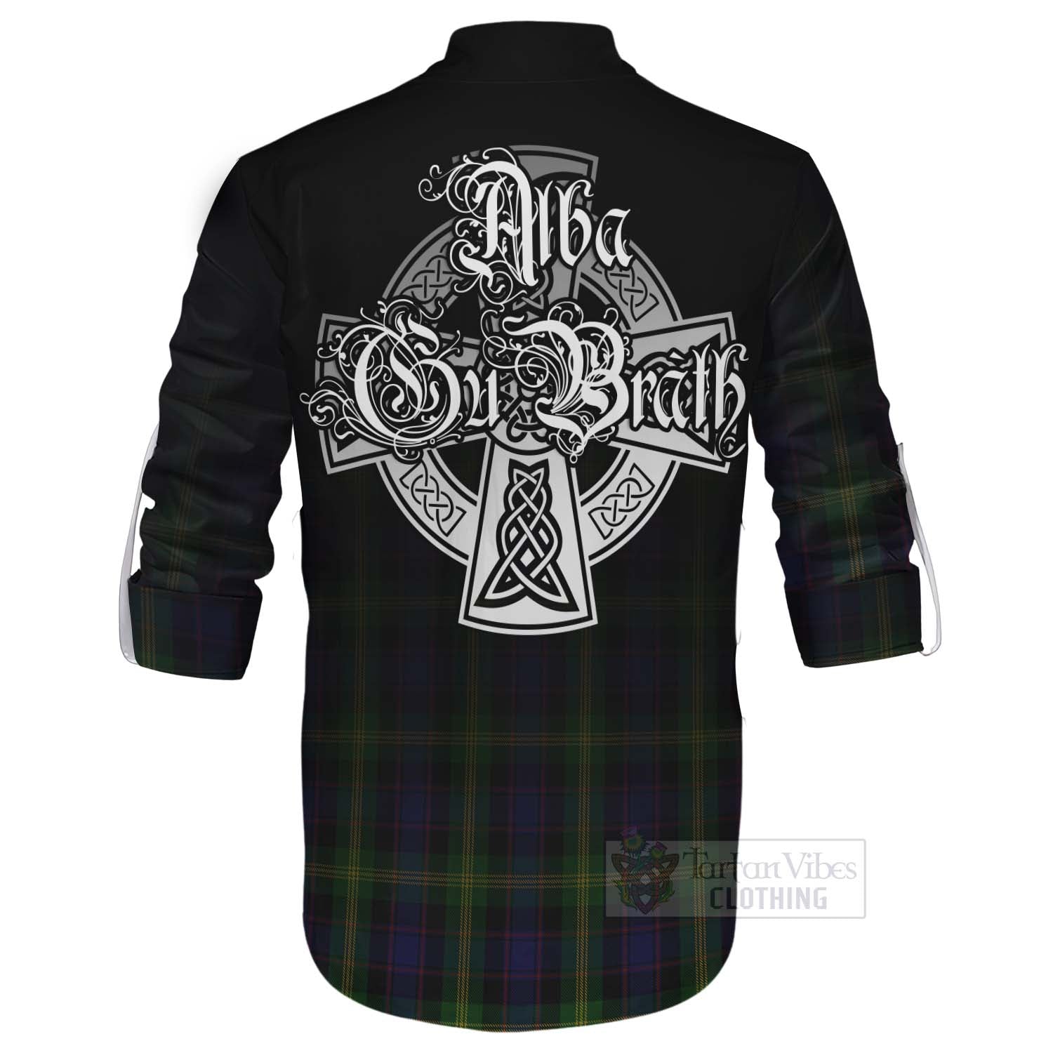 Tartan Vibes Clothing Watson Tartan Ghillie Kilt Shirt Featuring Alba Gu Brath Family Crest Celtic Inspired