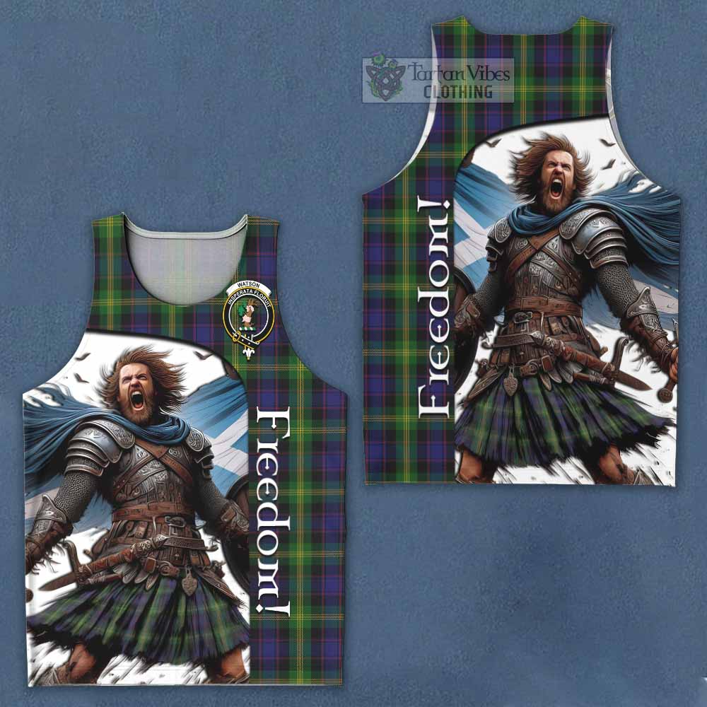 Tartan Vibes Clothing Watson Crest Tartan Men's Tank Top Inspired by the Freedom of Scottish Warrior