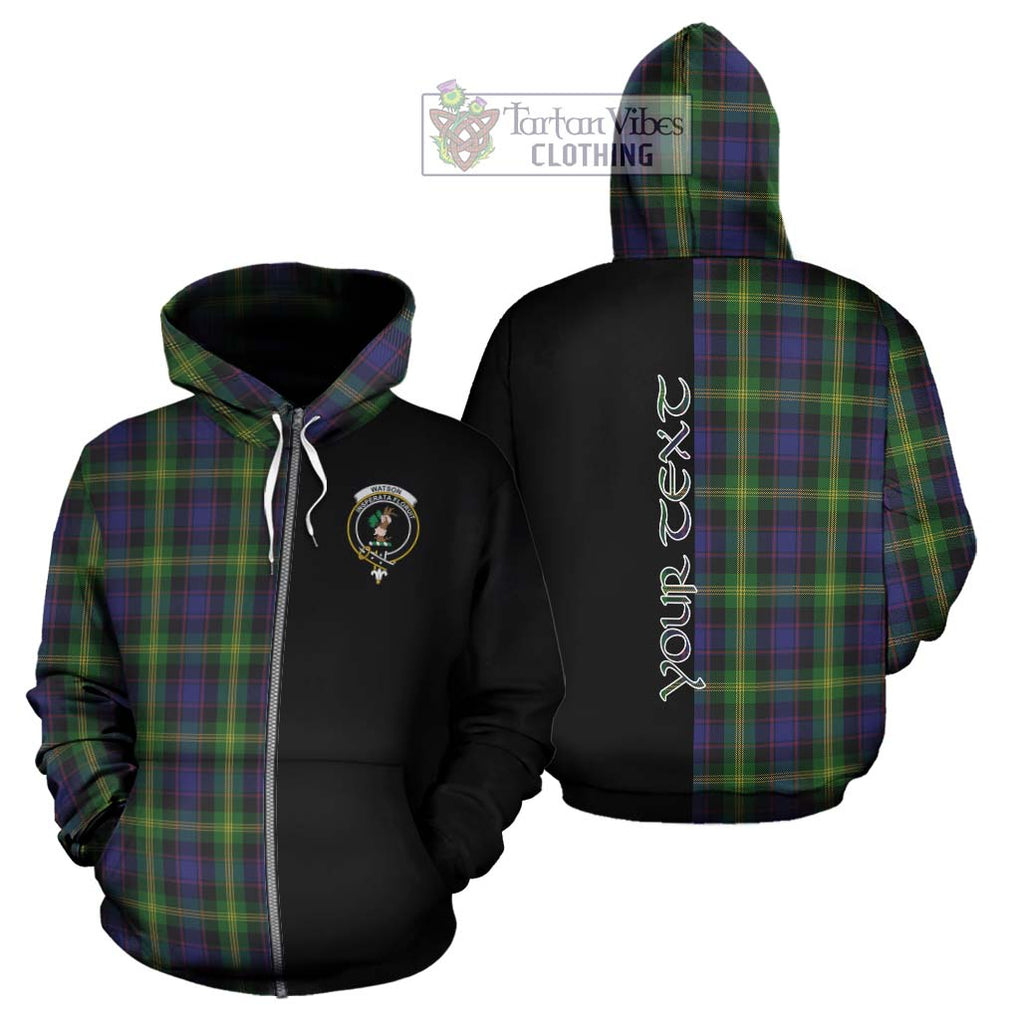 Watson Tartan Hoodie with Family Crest and Half Of Me Style - Tartanvibesclothing Shop