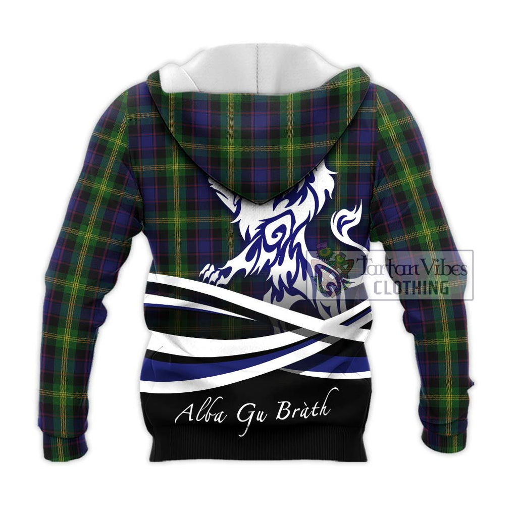 Watson Tartan Knitted Hoodie with Alba Gu Brath Regal Lion Emblem - Tartanvibesclothing Shop