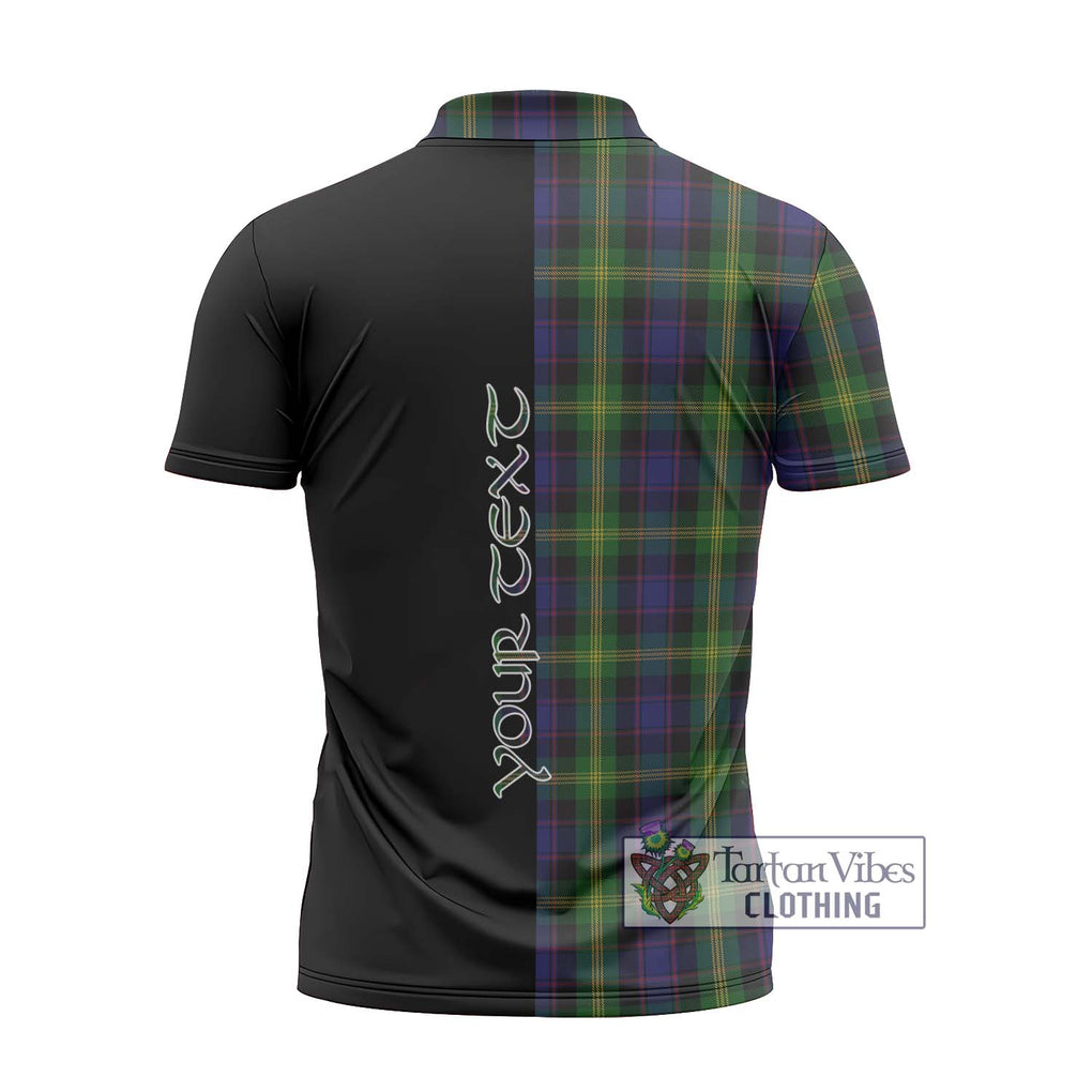 Watson Tartan Zipper Polo Shirt with Family Crest and Half Of Me Style - Tartanvibesclothing Shop