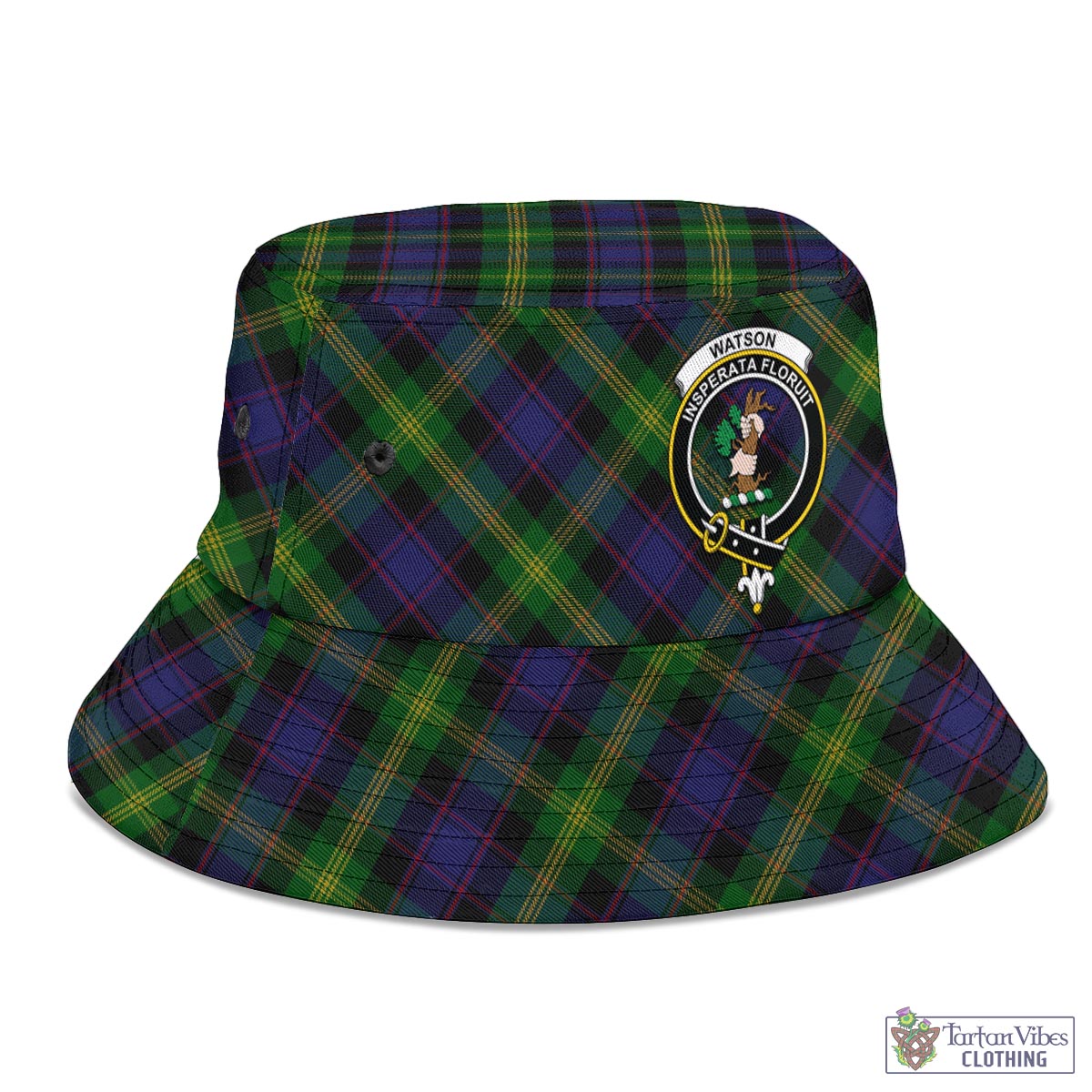 Tartan Vibes Clothing Watson Tartan Bucket Hat with Family Crest