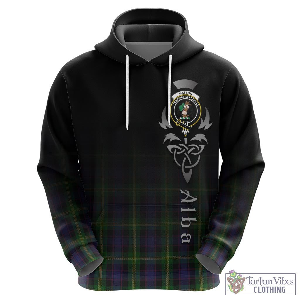 Tartan Vibes Clothing Watson Tartan Hoodie Featuring Alba Gu Brath Family Crest Celtic Inspired