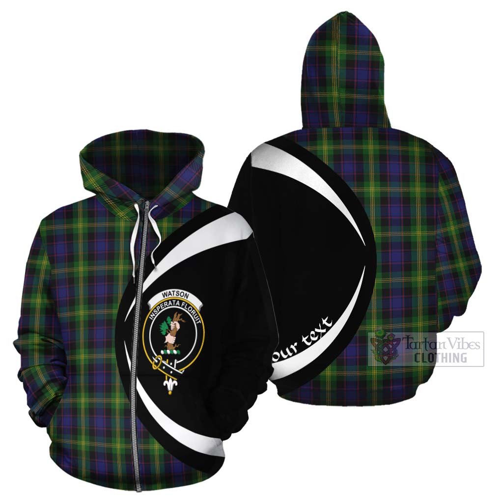 Watson Tartan Cotton Hoodie with Family Crest Circle Style - Tartan Vibes Clothing
