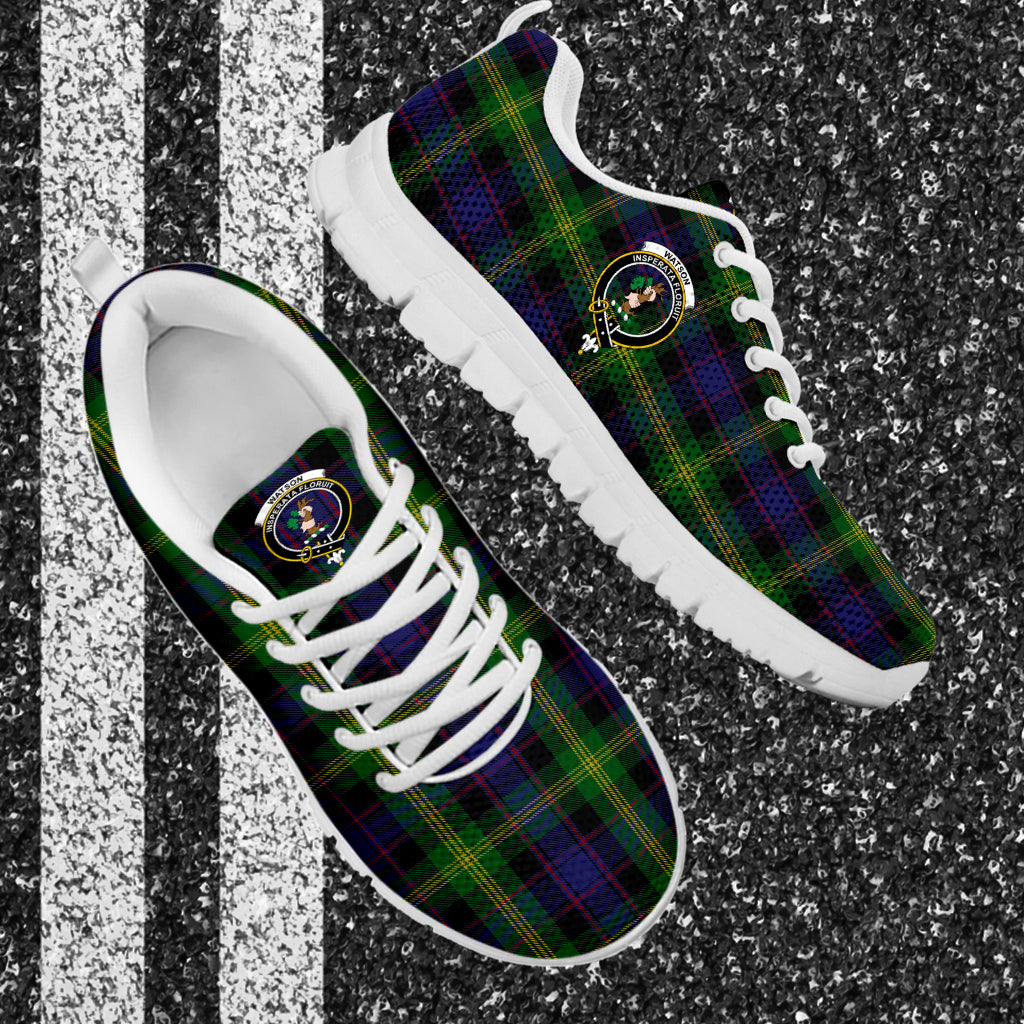 Watson Tartan Sneakers with Family Crest - Tartan Vibes Clothing