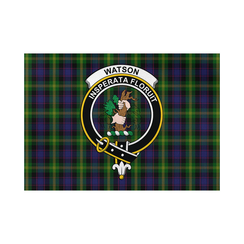 Watson Tartan Flag with Family Crest - Tartan Vibes Clothing