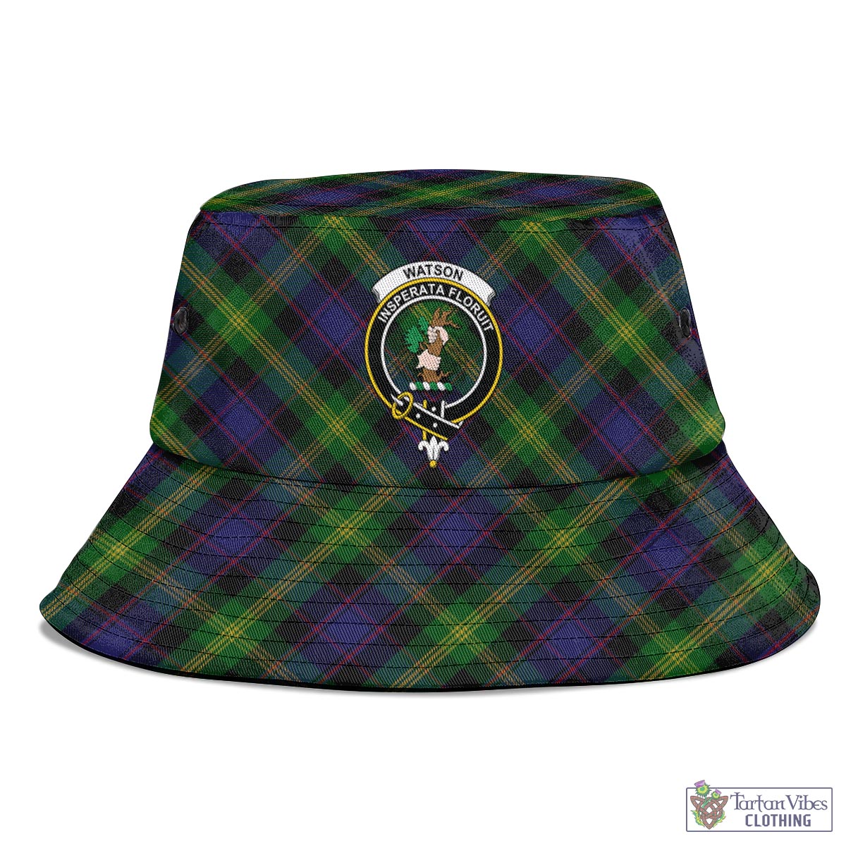 Tartan Vibes Clothing Watson Tartan Bucket Hat with Family Crest