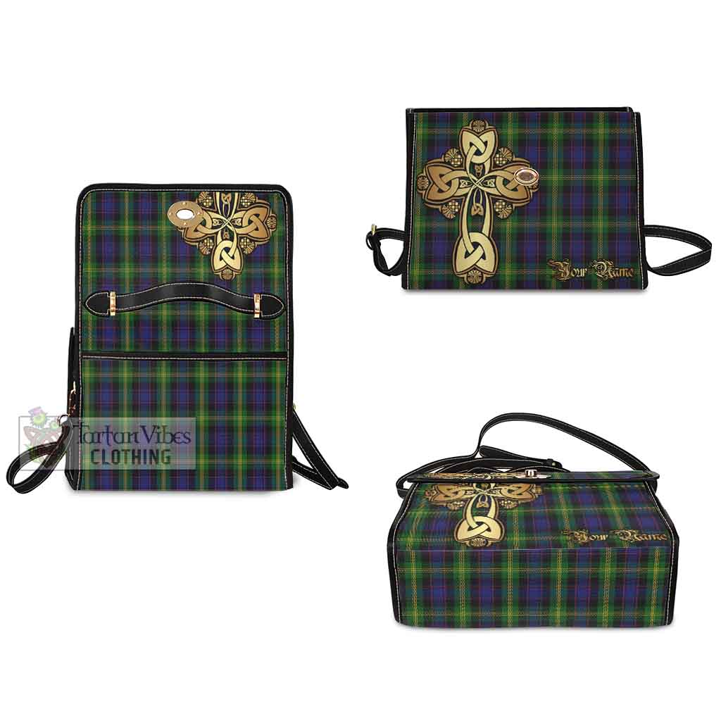 Tartan Vibes Clothing Watson Tartan Waterproof Canvas Bag Golden Thistle Celtic Cross Style