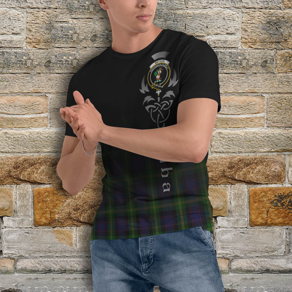 Tartan Vibes Clothing Watson Tartan T-Shirt Featuring Alba Gu Brath Family Crest Celtic Inspired