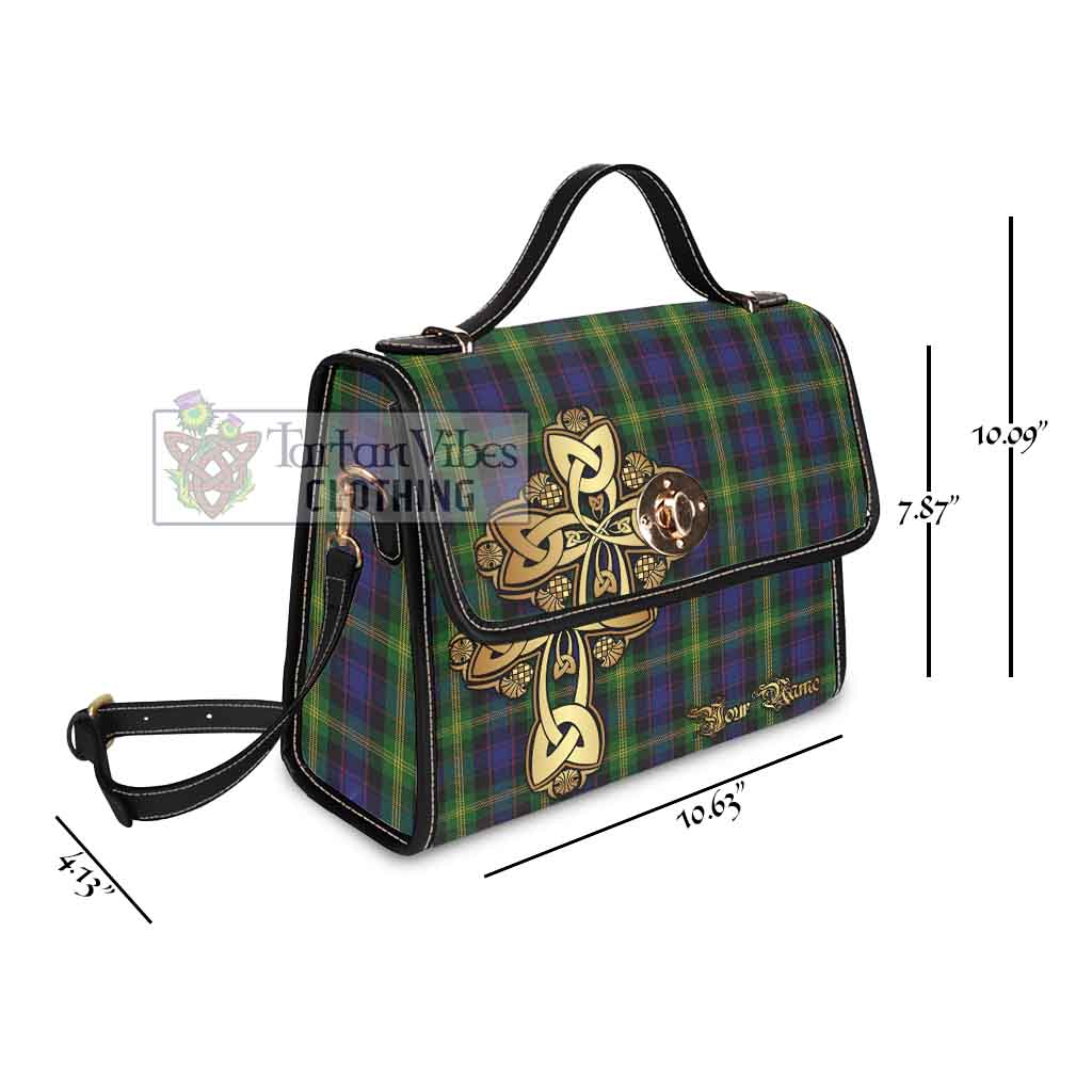 Tartan Vibes Clothing Watson Tartan Waterproof Canvas Bag Golden Thistle Celtic Cross Style