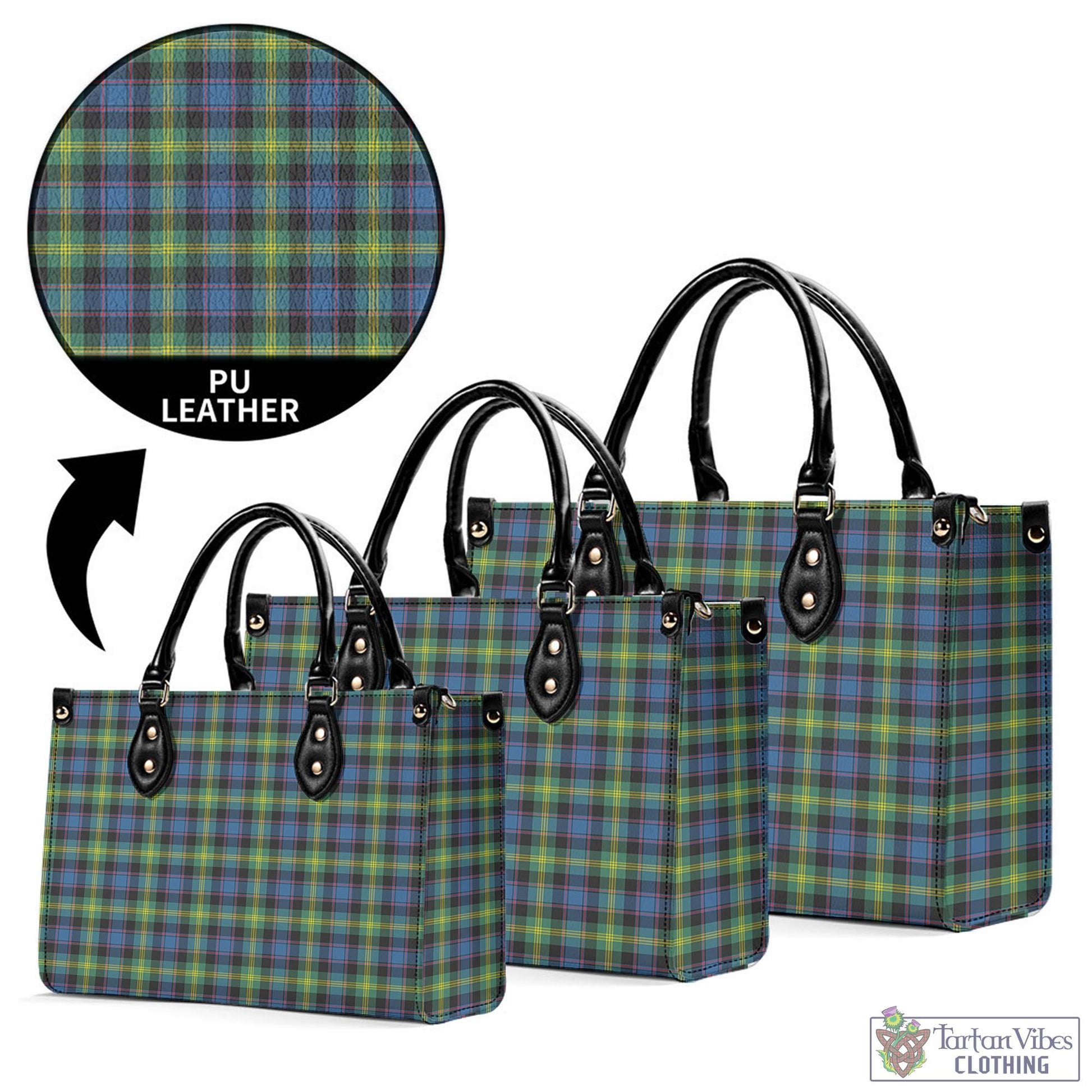 Tartan Vibes Clothing Watson Ancient Tartan Luxury Leather Handbags