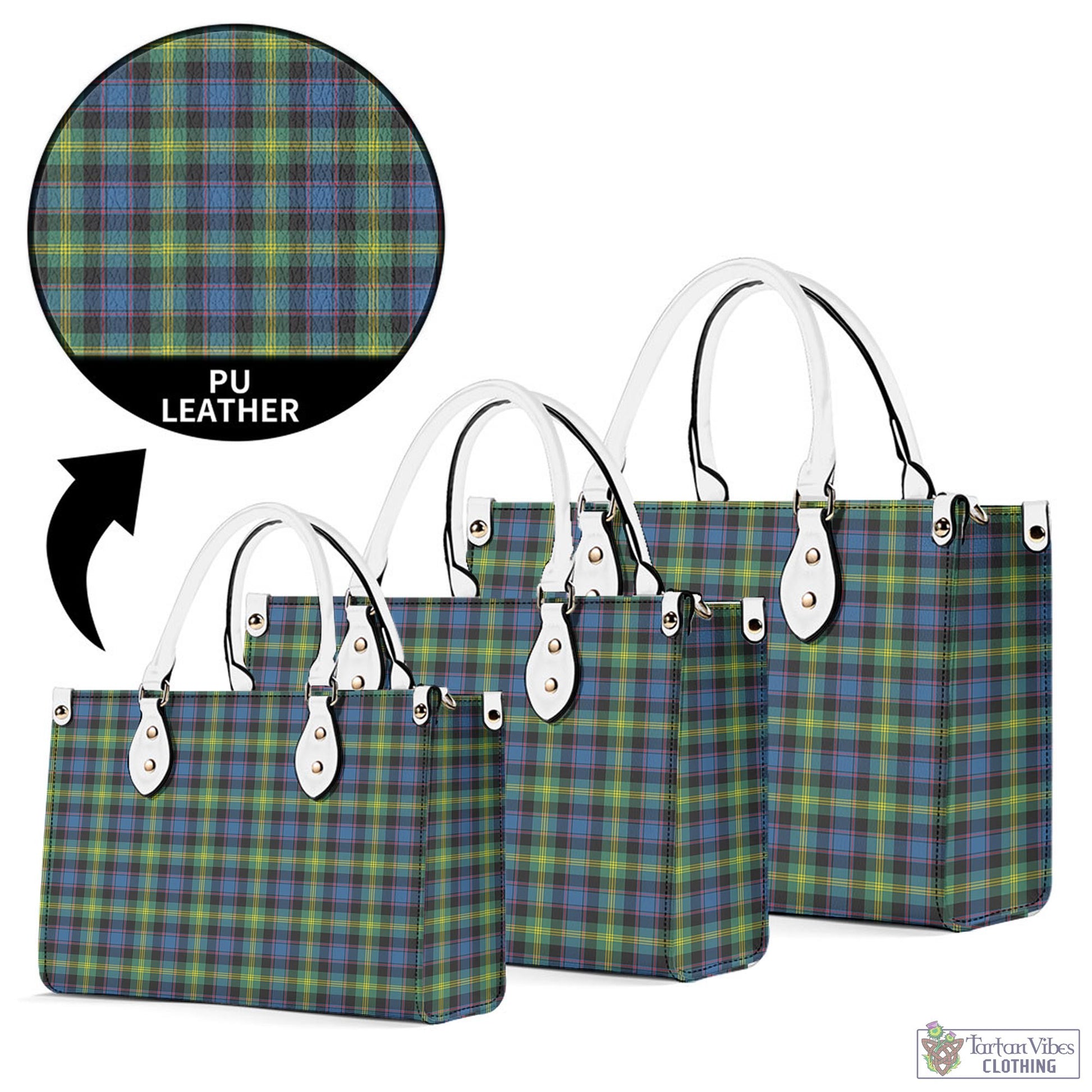 Tartan Vibes Clothing Watson Ancient Tartan Luxury Leather Handbags