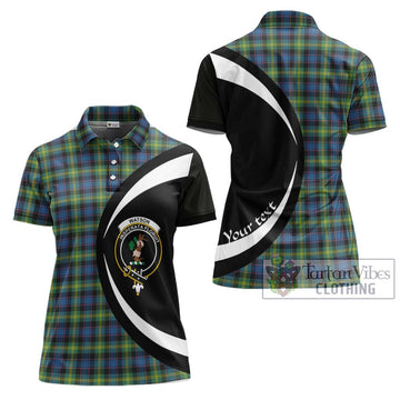 Watson Ancient Tartan Women's Polo Shirt with Family Crest Circle Style