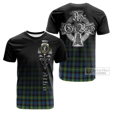 Watson Ancient Tartan Cotton T-shirt Featuring Alba Gu Brath Family Crest Celtic Inspired