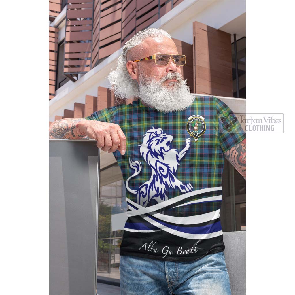 Tartan Vibes Clothing Watson Ancient Tartan Cotton T-shirt with Alba Gu Brath Regal Lion Emblem