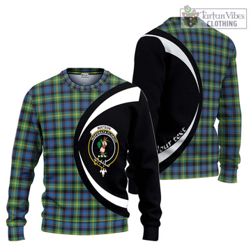 Watson Ancient Tartan Knitted Sweater with Family Crest Circle Style
