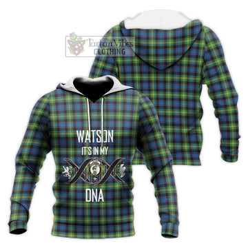 Watson Ancient Tartan Knitted Hoodie with Family Crest DNA In Me Style