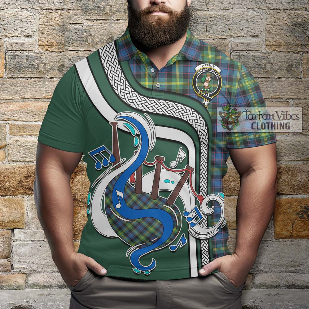 Tartan Vibes Clothing Watson Ancient Tartan Polo Shirt with Epic Bagpipe Style