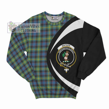 Watson Ancient Tartan Sweatshirt with Family Crest Circle Style