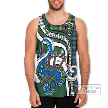 Watson Ancient Tartan Men's Tank Top with Epic Bagpipe Style