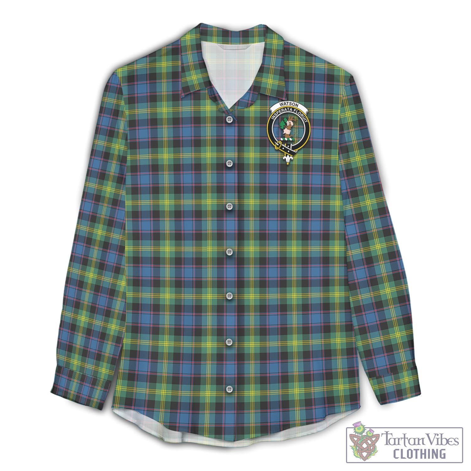 Tartan Vibes Clothing Watson Ancient Tartan Womens Casual Shirt with Family Crest