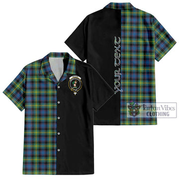 Watson Ancient Tartan Short Sleeve Button Shirt with Family Crest and Half Of Me Style