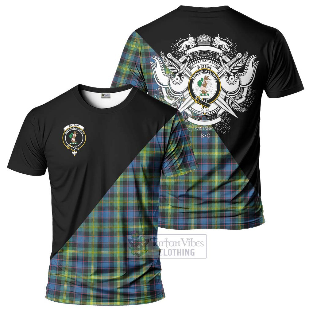 Watson Ancient Tartan T-Shirt with Family Crest and Military Logo Style Kid's Shirt - Tartanvibesclothing Shop