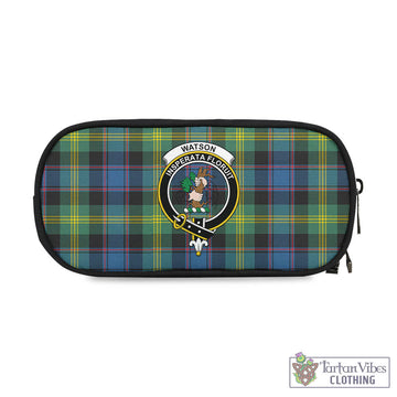 Watson Ancient Tartan Pen and Pencil Case with Family Crest