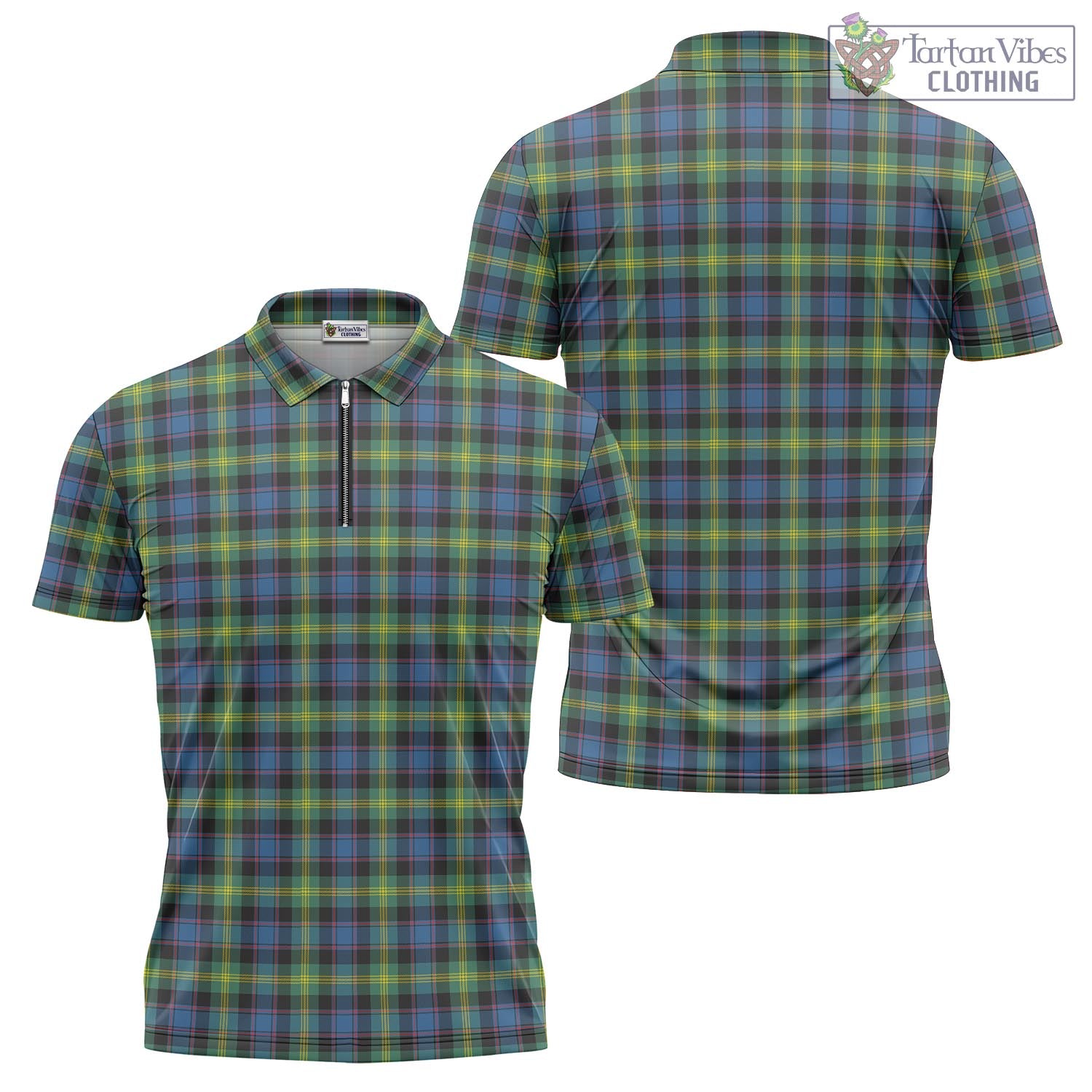 Tartan Vibes Clothing Watson Ancient Tartan Zipper Polo Shirt