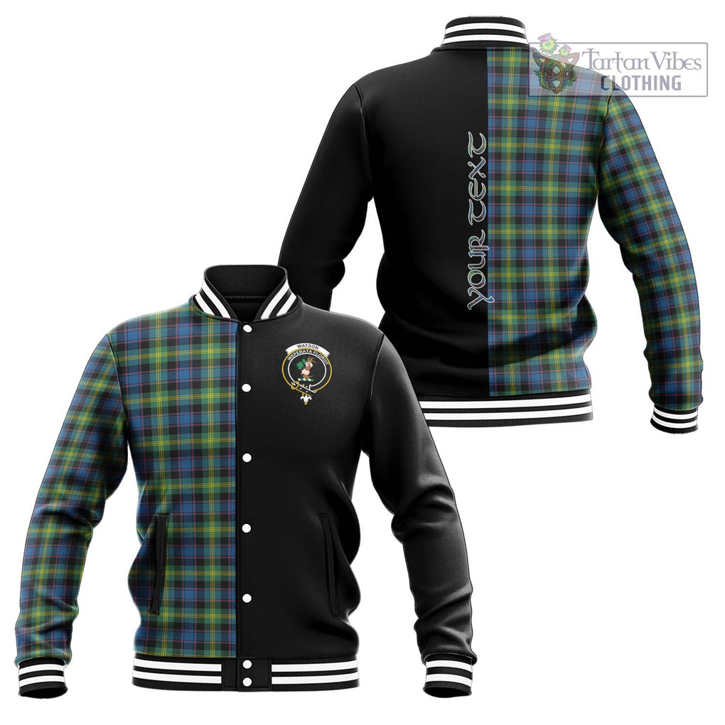 Watson Ancient Tartan Baseball Jacket with Family Crest and Half Of Me Style Unisex - Tartanvibesclothing Shop