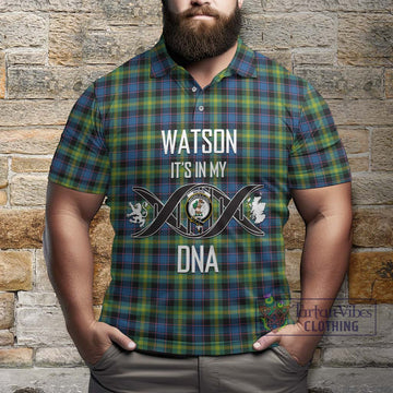 Watson Ancient Tartan Polo Shirt with Family Crest DNA In Me Style