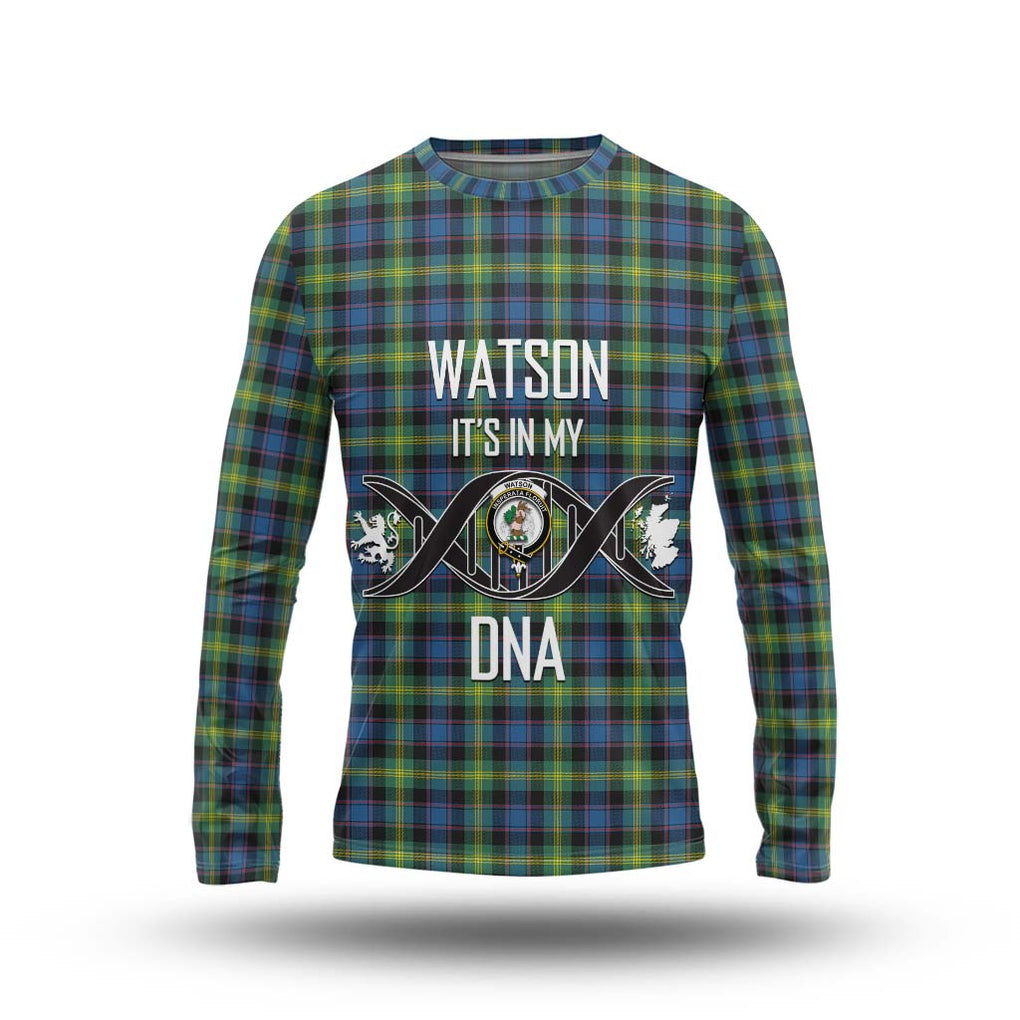 Watson Ancient Tartan Long Sleeve T-Shirt with Family Crest DNA In Me Style Unisex - Tartanvibesclothing Shop