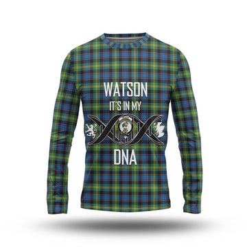 Watson Ancient Tartan Long Sleeve T-Shirt with Family Crest DNA In Me Style