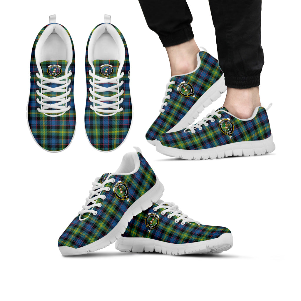 Watson Ancient Tartan Sneakers with Family Crest Kid's Sneakers - Tartan Vibes Clothing