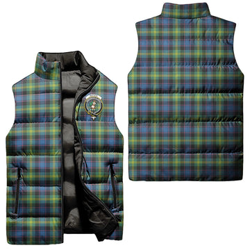 Watson Ancient Tartan Sleeveless Puffer Jacket with Family Crest