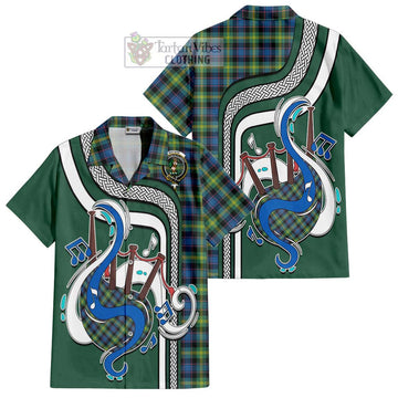 Watson Ancient Tartan Short Sleeve Button Shirt with Epic Bagpipe Style