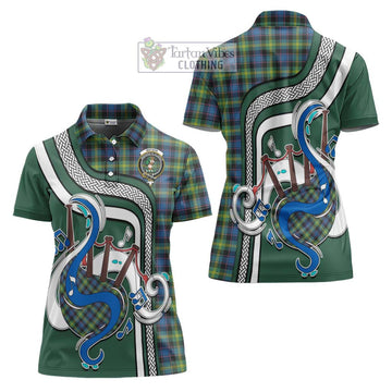 Watson Ancient Tartan Women's Polo Shirt with Epic Bagpipe Style