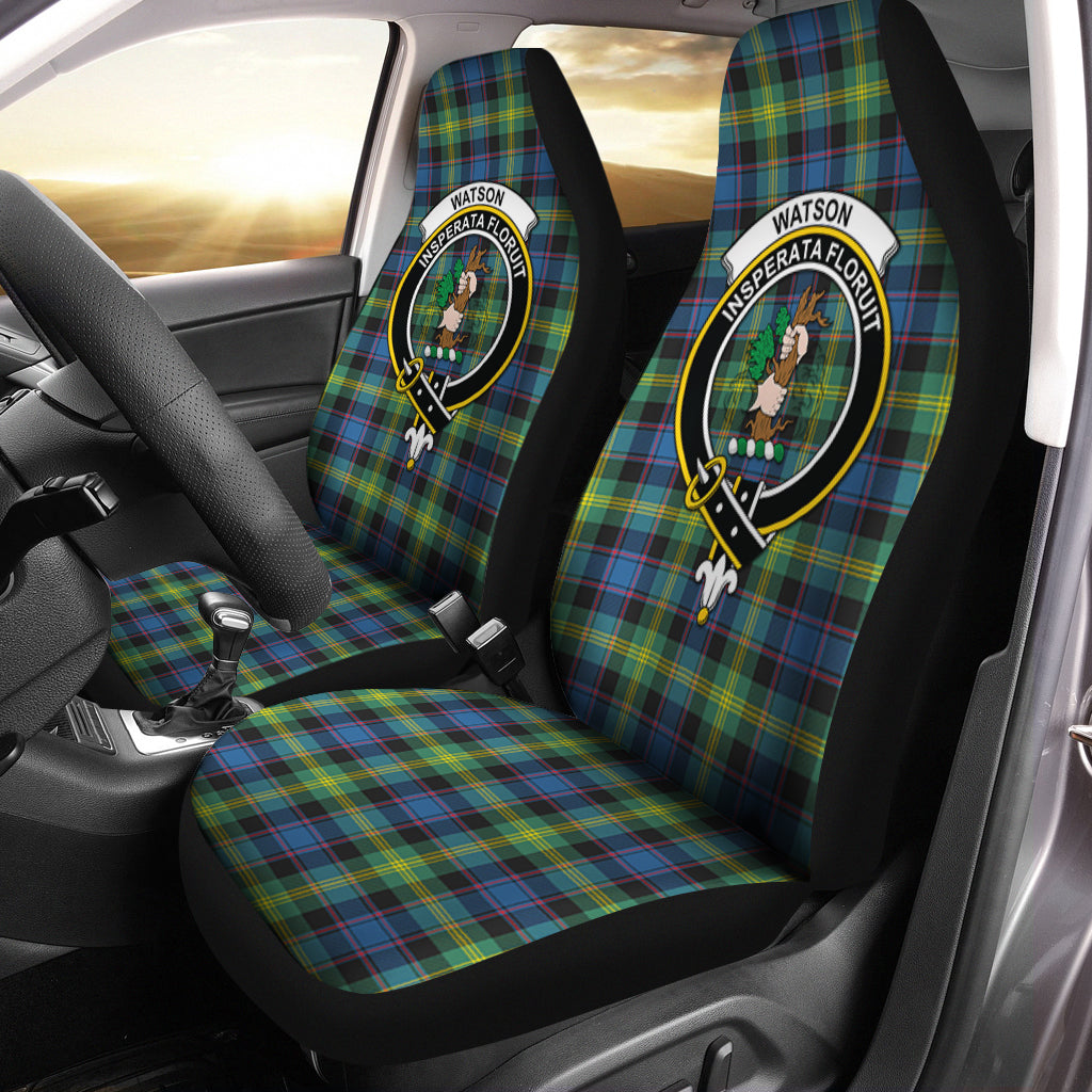 Watson Ancient Tartan Car Seat Cover with Family Crest One Size - Tartanvibesclothing