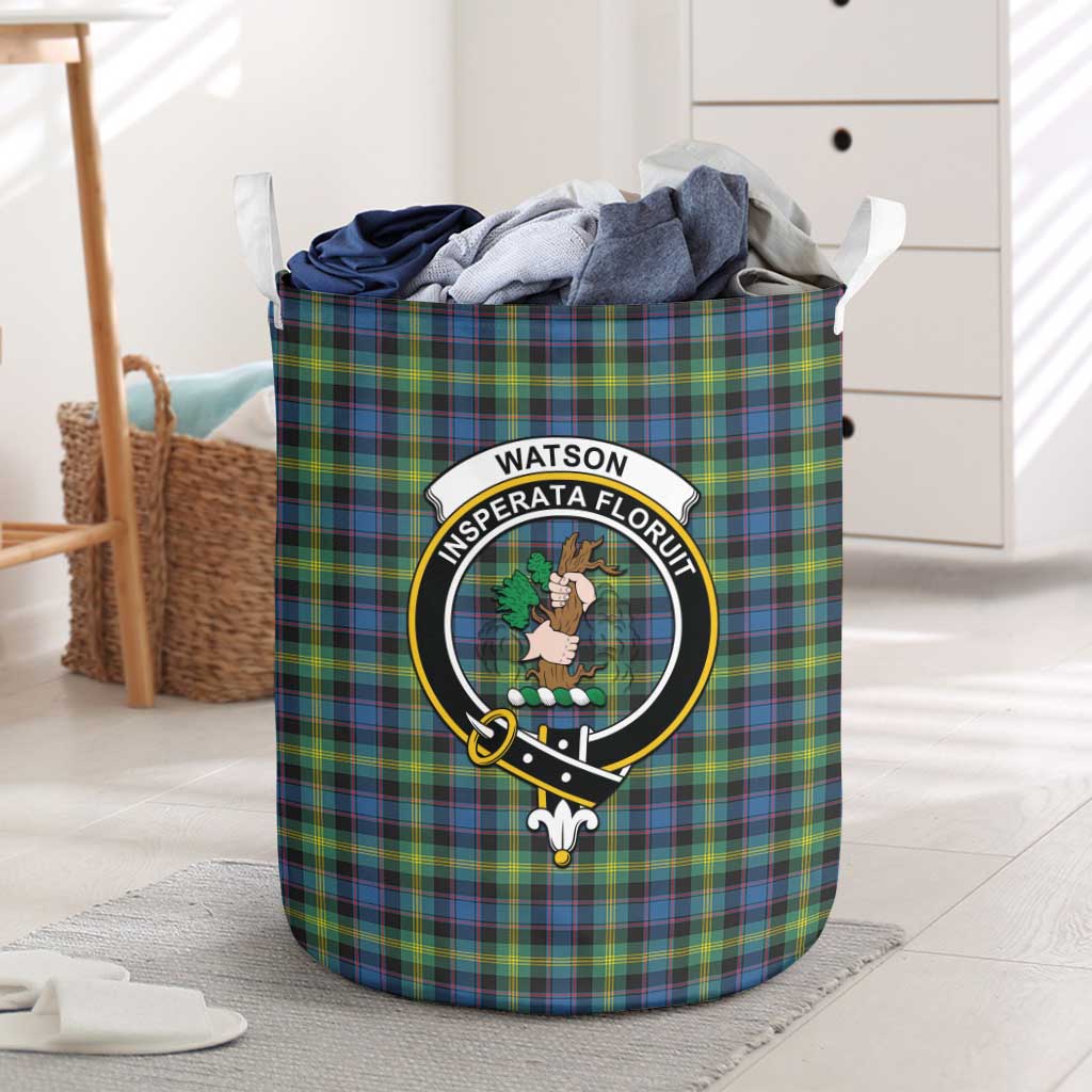 Tartan Vibes Clothing Watson Ancient Tartan Laundry Basket with Family Crest