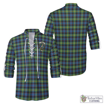 Watson Ancient Tartan Men's Scottish Traditional Jacobite Ghillie Kilt Shirt with Family Crest