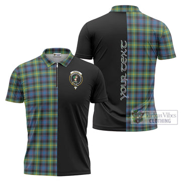 Watson Ancient Tartan Zipper Polo Shirt with Family Crest and Half Of Me Style