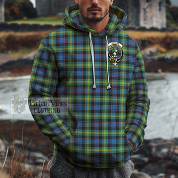 Watson Ancient Tartan Cotton Hoodie with Family Crest