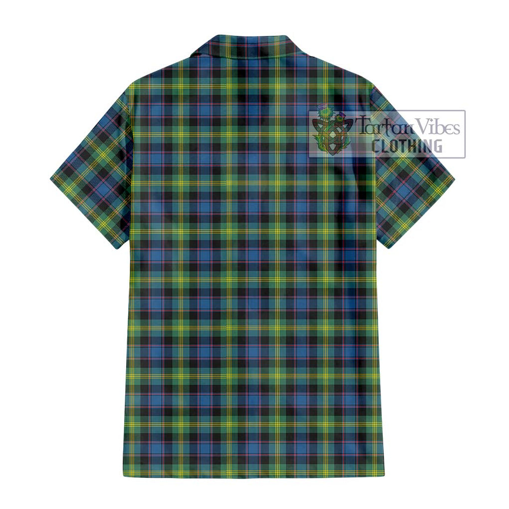 Watson Ancient Tartan Short Sleeve Button Shirt with Family Crest DNA In Me Style - Tartanvibesclothing Shop