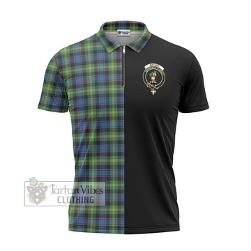 Watson Ancient Tartan Zipper Polo Shirt with Family Crest and Half Of Me Style