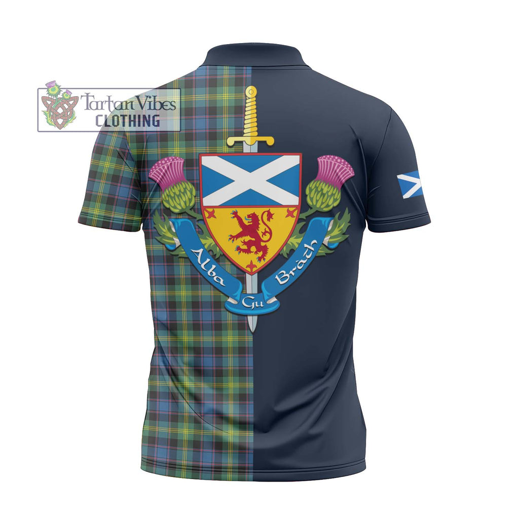 Tartan Vibes Clothing Watson Ancient Tartan Zipper Polo Shirt with Scottish Lion Royal Arm Half Style